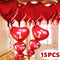 Heart Balloons Valentines Day Decorations Romantic Decorations for Special Night Red Balloons 33" Anniversary Balloons Proposal Decorations 15 Pcs